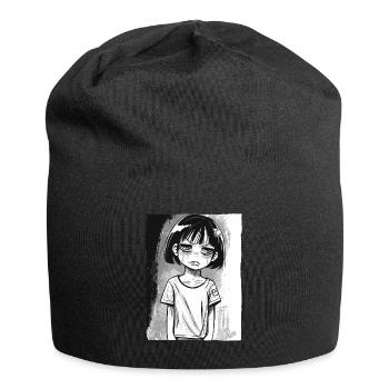 Fille alternative de dessin animé - Bonnet en jersey - noir - Devant