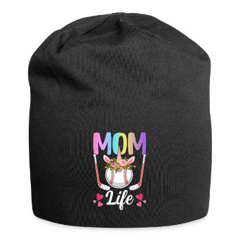 Mom Life Hockey Mom Illustration pour les fans de licornes. - Bonnet en jersey - noir - Devant