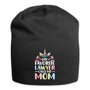 My Favorite Lawyer Calls Me Mom Jurastudenten - Jersey-Beanie - Schwarz - Vorne