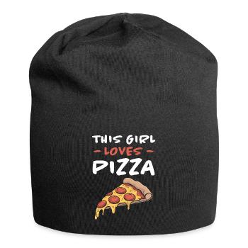 Pizza Spruch Witz Pizzeria Lustiges Pizza Geschenk - Jersey-Beanie - Schwarz - Vorne