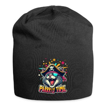 Carnival Cat Pirate Costume Party Time Cologne Alaaf - Jersey Beanie - black - Front