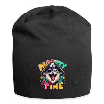 Carnival Cat Pirate Costume Party Time Cologne Alaaf - Jersey Beanie - black - Front