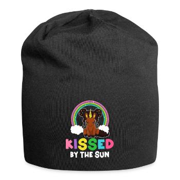 Melanin Black History Brown Skin Kissed By The Sun - Jersey Beanie - black - Front