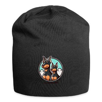 Funny Doberman Dogs - Jersey Beanie - black - Front