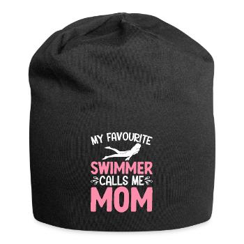Natation Ma nageuse préférée m’appelle maman - Bonnet en jersey - noir - Devant