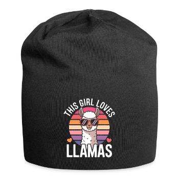 Lama Spruch Alpaka Mädchen Lustiges Lama Geschenk - Jersey-Beanie - Schwarz - Vorne