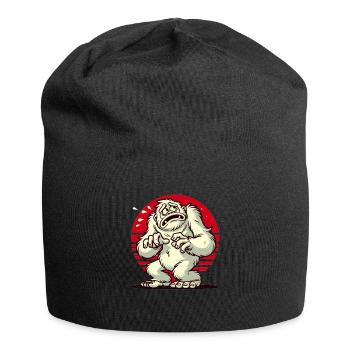 Erschrockener lustiger Yeti Bigfoot verängstigt - Jersey-Beanie - Schwarz - Vorne