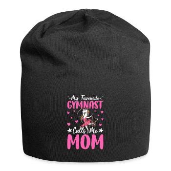 My favorite gymnast calls me mom - Jersey Beanie - black - Front