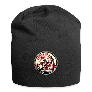 Hör zu, mein Sohn! Lauter Megafon Papa - Jersey-Beanie - Schwarz - Vorne