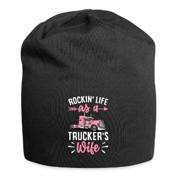 Rockin' Life As A Trucker's Wife - Jersey Beanie - black - Front