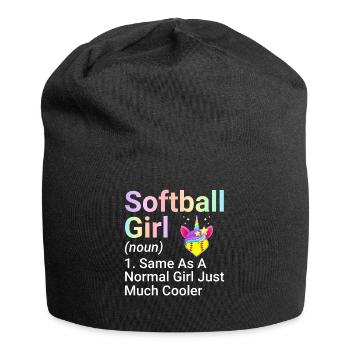 Softball Girl Same As A Normal Girl Weibliche - Jersey-Beanie - Schwarz - Vorne