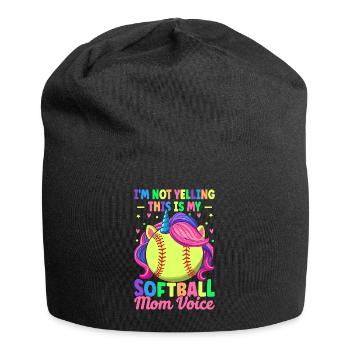 This Is My Softball Mom Voice Weibliche - Jersey-Beanie - Schwarz - Vorne