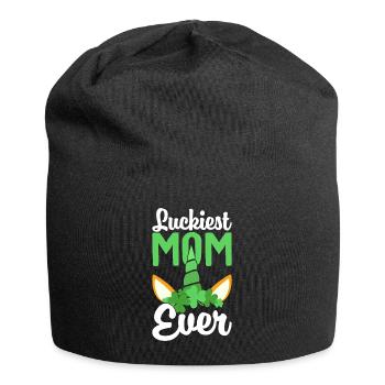 Maman la plus chanceuse de tous les temps St Patricks Design irlandais - Bonnet en jersey - noir - Devant