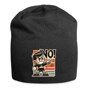 Frecher Retro Junge und Lausbube sagt Nein - Jersey-Beanie - Schwarz - Vorne