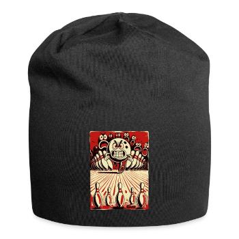 Bowling-Showdown: Bowling Kugel gegen Kegel - Jersey-Beanie - Schwarz - Vorne