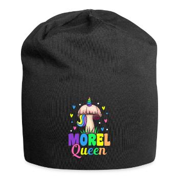 Morel Queen Funny Mycology Female - Jersey Beanie - black - Front