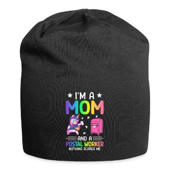I'm A Mom And A Postal Worker Postal Service Mail - Jersey Beanie - black - Front