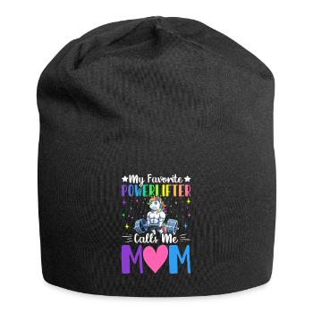 Favorite powerlifter calls me mom - Jersey Beanie - black - Front
