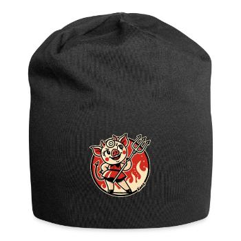 Démon cochon maléfique de l’enfer - Bonnet en jersey - noir - Devant