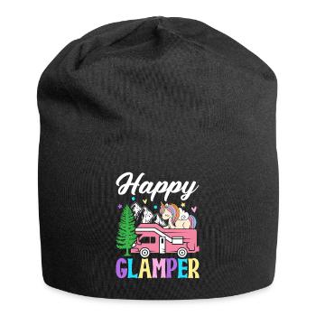 Happy Glamper Glamping Camper Conception graphique pour - Bonnet en jersey - noir - Devant