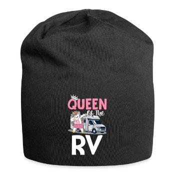 Queen Of The Rv Camping Girl Female Camper - Jersey Beanie - black - Front