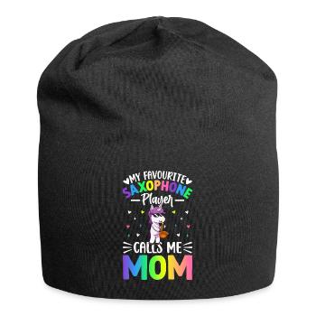 My Favourite Saxophone Player Calls Me Mom - Jersey-Beanie - Schwarz - Vorne