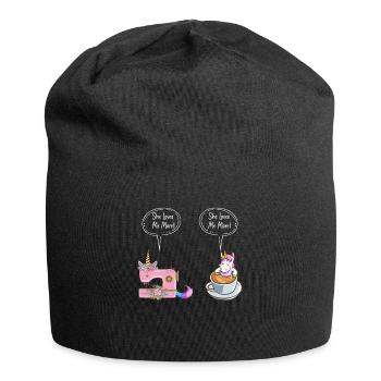 Nähmaschine Sew Lovers Coffee Lover She Loves Me - Jersey-Beanie - Schwarz - Vorne