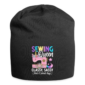 Sewing Queen Classy Sassy And A Bit Assy Sewer - Jersey-Beanie - Schwarz - Vorne