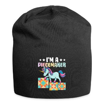 Quilt Lover Knitting Sewing Girl I'm A Piecemaker - Jersey Beanie - black - Front