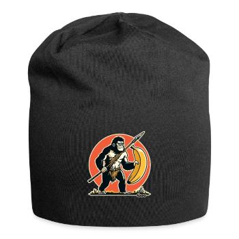 Hunter and gatherer gorilla with banana - Jersey Beanie - black - Front