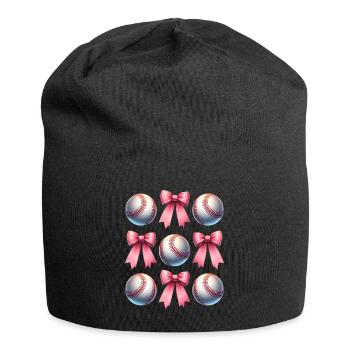 Coquette Bow Baseball Spieler Team Coach Trainer - Jersey-Beanie - Schwarz - Vorne