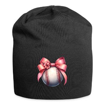 Coquette Bow Joueur de Baseball Equipe Fête des Mères - Bonnet en jersey - noir - Devant