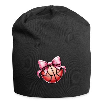 Coquette noeud basketteur Basketteur Fête des Mères Rose - Bonnet en jersey - noir - Devant