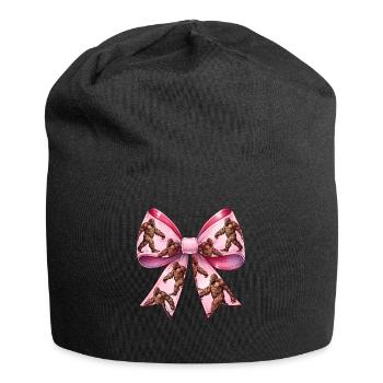 Coquette Bogen Bigfoot Sasquatch Yeti Muster - Jersey-Beanie - Schwarz - Vorne