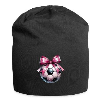 Coquette Bogen Fußball Disco Ball Mütter Tag Rosa - Jersey-Beanie - Schwarz - Vorne