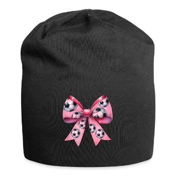 Coquette Bow Soccer Ballon Motif Fête des Mères - Bonnet en jersey - noir - Devant