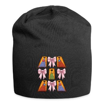 Coquette Bow Cornhole Board Bohnensack Mütter Tag - Jersey-Beanie - Schwarz - Vorne