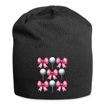 Coquette Bow Golf Ball Mothers Day Golfing Pink - Jersey-Beanie - Schwarz - Vorne