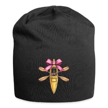 Coquette Bow Canoeing Canoe Mothers Day Paddle - Jersey Beanie - black - Front
