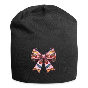 Coquette Bow Canoeing Canoe Boat Paddling Pattern - Jersey Beanie - black - Front