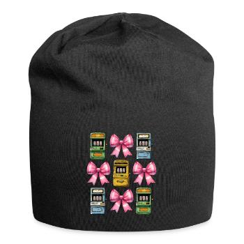 Coquette Bow Slot Machine Gambling Gambler - Jersey Beanie - black - Front