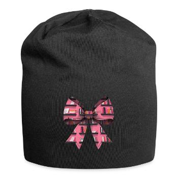 Coquette Bow Bibliothekar Bibliothek Bücher Muster - Jersey-Beanie - Schwarz - Vorne