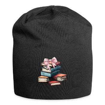 Coquette Bow Librarian Library Books Pink - Jersey Beanie - black - Front