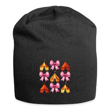 Coquettish Bow Circus Carnival Pink Bow - Jersey Beanie - black - Front