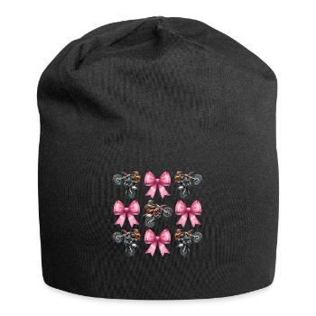 Coquette Bow Dirt Bike Motocross Maman Fête des Mères - Bonnet en jersey - noir - Devant