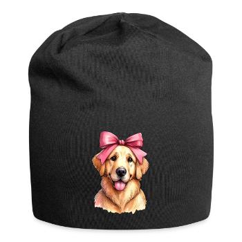 Coquette Bow Golden Retriever Chien Maman Rose - Bonnet en jersey - noir - Devant