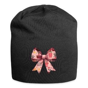 Coquette Bow Gardening Gardener Plants Pattern - Jersey Beanie - black - Front