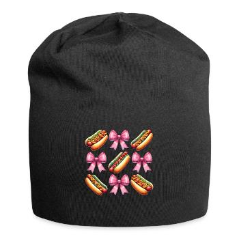 Coquette Schleife Hot Dog Hotdog Muttertag Rosa - Jersey-Beanie - Schwarz - Vorne