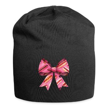 Coquette Bow Hot Dog Hotdog Muttertag Muster - Jersey-Beanie - Schwarz - Vorne