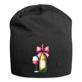 Coquette Bow Wine Drinker Pink - Jersey Beanie - black - Front